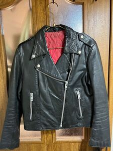 Real Leather リアルレザー UK タイプ ダブル ライダース ジャケット 牛革 黒 YKK デカジップ 小の字 レディース ルイスレザー 666