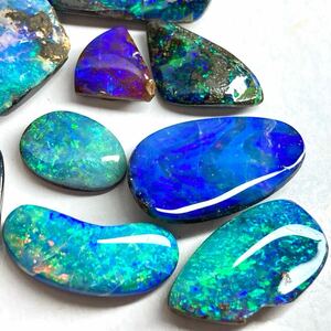 遊色効果!!◆天然ボルダーオパールおまとめ◆n 51.5ct ルース 裸石 宝石 ジュエリー jewelry boulder opal 遊色 母岩 w2 71