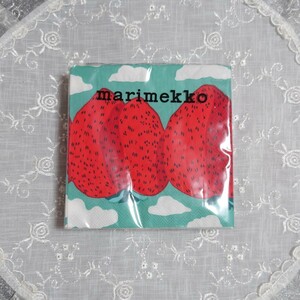marimekko マリメッコ ペーパーナプキン MANSIKKAVUORET ターコイズ カクテルサイズ 1パック 20枚入り