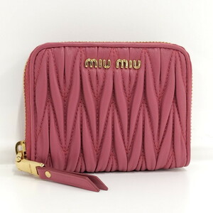 【中古】MIU MIU マテラッセ コインケース レザー ピンク 5MM268