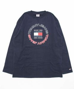 「TOMMY JEANS」 長袖Tシャツ SMALL ネイビー メンズ