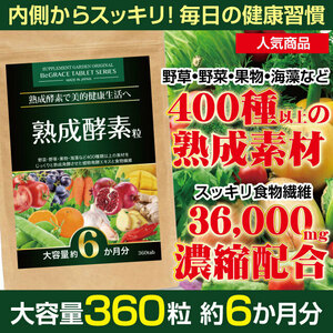 ［ヤフオク専用］酵素 サプリ ファスティング 置き換え 熟成 野草 植物発酵エキス 400種 食物繊維 約６ヶ月分 ゆうパケット 送料無料