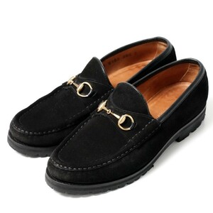 GQ5069*イタリア製《GUCCI グッチ》Size 36.5C*ホースビットローファー*スエードレザーシューズ*モカシン*スリッポン*靴*ブラック