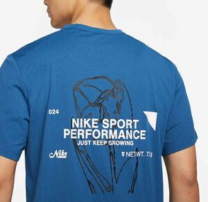 送料無料☆ ナイキ ハイバース Tシャツ 半袖 ドライフィット メンズ UV HYVERSE 青 バーサタイル　FN3280-476 NIKE サイズXXL ブルー 完売