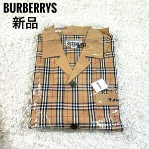 タグ付き新品 バーバリーズ Burberrys ノバチェック カラーシャツ パンツ パジャマ ルームウェア 綿 コットン 100% メンズ セットアップ M