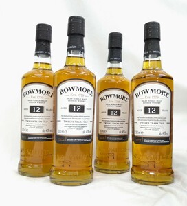 未開栓 BOWMORE 12年 ボウモア ウイスキー 40% 350ml 4本 SCOTCH WHISKY 古酒 Lh3.20