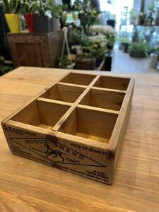 【未使用】ダルトン DULTON　ボックス　6 PARTITION WOODEN BOX　CH14-H521NT　木箱　収納　木製ボックス