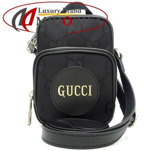 グッチ GUCCI ミニショルダーバッグ 643882 オフザグリッド 斜め掛けショルダーバッグ ナイロン×レザー ブラック / 350248【中古】