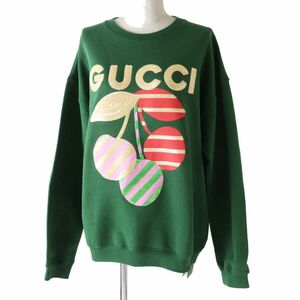 未使用品◎伊製 23AW GUCCI グッチ 756354 レディース スパンコール コットン ジャージー スウェットシャツ／トレーナー グリーン M タグ付