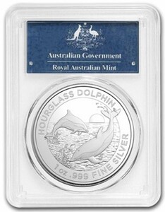 オーストラリア 2024 ダンダラカマイルカ 銀貨 PCGS MS70 王立オーストラリア造幣局発行