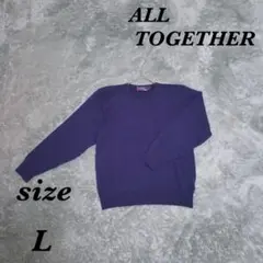 ALL TOGETHER (L) 長袖ニット クルーネック ウール シンプル