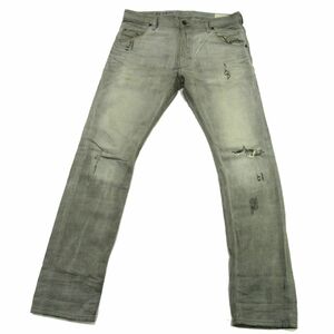 定価5万円■DIESEL KROOLEY ダメージジーンズ デニムパンツ REGULAR SLIM CARROT イタリア製 ディーゼル メンズ 1円スタート