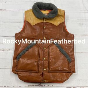 Y17◇ Rocky Mountain Featherbed ロッキーマウンテンフェザーベット ダウンベスト レザー 牛革