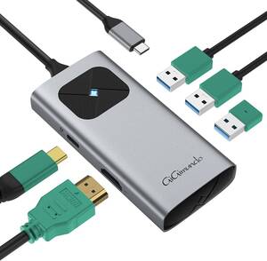 GiGimundo 5-in-1 USB C ハブ HDMI 4K Type-C ハブ USB3.0ポート 5Gbps Windows/MacBook/iPad Pro/Surface/ChromeBookなどに対応