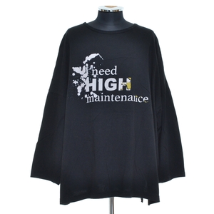 ●448480 BLACK Scandal Yohji Yamamoto ヨウジヤマモト ●HIGH main tenanceスリットカットソー NV-T08-081 サイズ2 2018AW メンズ