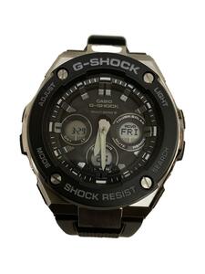 CASIO◆ソーラー腕時計・G-SHOCK/デジアナ/ラバー/BLK/BLK