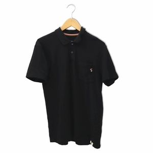 ポールスミス PAUL SMITH うさぎ刺繍 半袖 胸ポケット コットン パイル ポロシャツ M BLACK ブラック 30-7378 メンズ