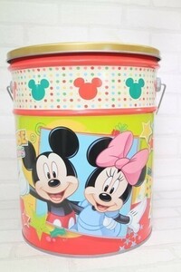 R68★　ディズニー Disney　ミッキー　スツール缶　座面クッション　持ち手あり　※白雪姫のカードケース付き！