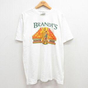 XL/古着 半袖 ビンテージ Tシャツ メンズ 90s BRANDTS チューバ コットン クルーネック 白 ホワイト spe 23jul14 中古