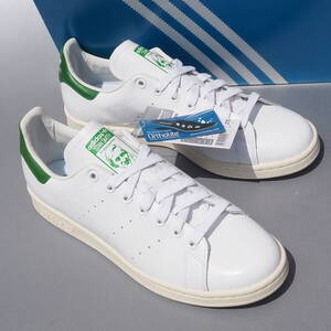  デッド！新品！ US 9 / 27cm 限定 15年 adidas Originals STAN SMITH スタンスミス ガラスレザー 白 x 緑 天然皮革レザー