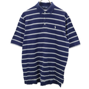 ポロゴルフラルフローレン ボーダー柄 ゴルフ 半袖 ポロシャツ S ネイビー POLO GOLF RALPH LAUREN メンズ