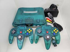 【 動作確認済 】 Nintendo64 クリアブルー 本体 コントローラー メモリー拡張パック 電源 ケーブル セット