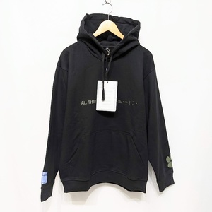 Lサイズ 未使用品 McQ Alexander McQueen アレキサンダー マックイーン RELAXED HOODIE フーディ パーカー プリント ブラック ④