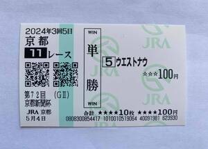 ウエストナウ　京都新聞杯　現地単勝馬券