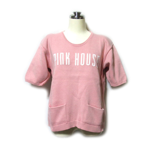 Vintage PINK HOUSE　ヴィンテージ ピンクハウス　ロゴコットンニットセーター 134988-q