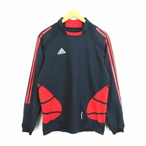 アディダス adidas FORMATION シャツ 長袖 切替 メッシュ ライン ロゴ L ネイビー×レッド スポーツウェア ※EKM メンズ