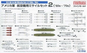 ファインモールド　FP44　1/72 アメリカ軍 航空機用ミサイルセット2(’60s～’70s)