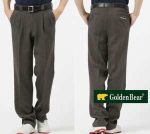 【新品激安スタート】Golden Bear（ゴールデンベア）秋冬モデル 手裏剣千鳥格子柄 ストレッチゴルフウォームスラックス★ウエスト７９cm