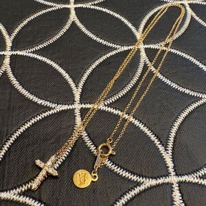 美品◆K18◆JUSTIN DAVIS◆SMALL CROSS NECKLACE◆40cm◆定価24,2000円◆GNJ001