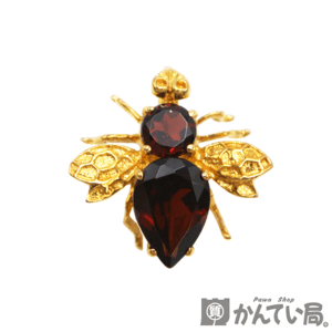 12383 Ponte Vecchio【ポンテヴェキオ】蜂 モチーフ ブローチ ペンダントトップ 18K ガーネット【中古品】USED-A