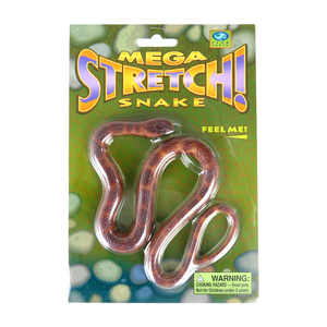 メガ ストレッチ スネーク スクイーズ ブラウン STRETCH SNAKE SQUEEZE 伸びる ヘビ リアル おもちゃ 爬虫類 ストレス解消 【メール便OK】