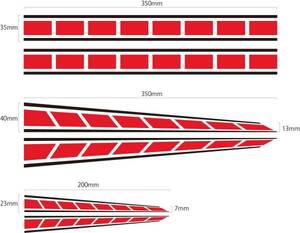 ストロボステッカー　赤黒　6枚セット★kstdm