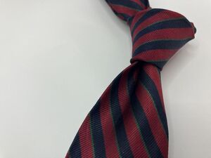 【超美品】BrooksBrothers　ブルックスブラザーズ　レジメンタル柄 ネクタイ 3本以上 送料無料 メンズ ワインレッド　0102193