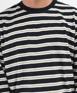 stussy MULTI COLOR STRIPED CREW ステューシー ボーダー カットソー ロンT マルチカラー 定価15400円 黒×白 XL