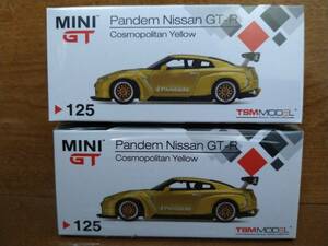 ☆即決送料無料☆ MINI GT 1/64　Pandem Nissan GT-R R35　ＣosmopolitanYellow　右ハンドル＆左ハンドル　2台セット