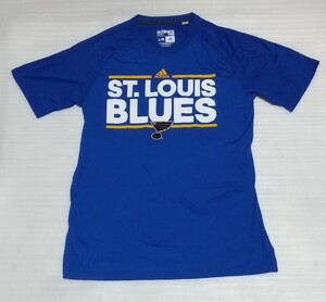 ☆adidas.com アディダス Lサイズ 半袖Tシャツ THE GO-TO TEE スポーツ ウェア フアッション ティー ’CLIMALITE青色ブルー ST.LOUIS BLUES