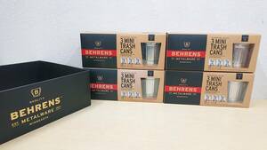 【中古・開封品】：BEHERNS ミニトラッシュ缶 4箱セット 計12個 Mini Trash cans 小物入れ ゴミ箱(20240610)