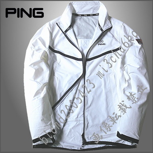 ■新品【PING GOLF】ピンゴルフ 撥水＆ストレッチ フルジップジャケット■WH/M