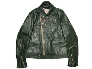 未使用品 40 Lewis Leathers ルイスレザー 441TH CYCLONE TIGHT FIT VEGE HORSE GREEN サイクロン タイトフィット ベジホース グリーン