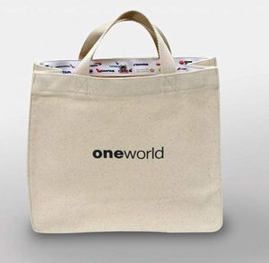 JAL one world トートバッグ（ナチュラル）底板付き