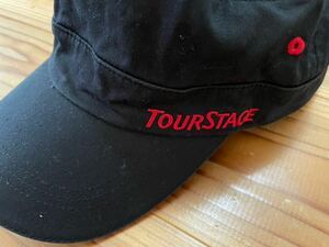 TOURSTAGE ワークキャップ 黒　ブラック ツアーステージ ゴルフキャップ GOLF ゴルフウェア 帽子 CAP