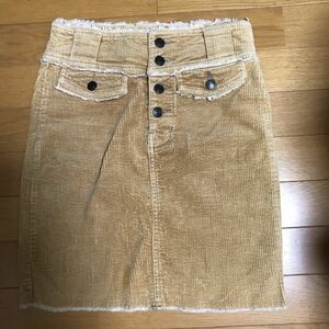 コーデュロイ スカート　ベージュ　サイズS