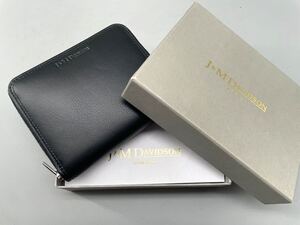 箱付き 未使用 J&M DAVIDSON ジェイエム デヴィッドソン 財布 サイフ コンパクト 小銭入れ コインケース レザー 本革 ブラック 黒