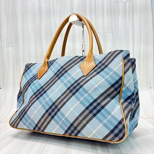 FN241226-141 BURBERRY BLUE LABEL バーバリーブルーレーベル ノバチェック ブルー系 肩掛け トートバッグ ハンドバッグ