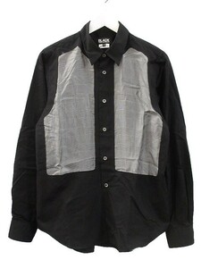 コムデギャルソンブラック COMME des GARCONS BLACK シャツ ブラウス M 千鳥格子 ブラック 黒 AD2021 トップス 長袖 メンズ レディース