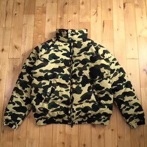 1st camo yellow ダウンジャケット Mサイズ down jacket a bathing ape bape エイプ ベイプ アベイシングエイプ 迷彩 wa0890